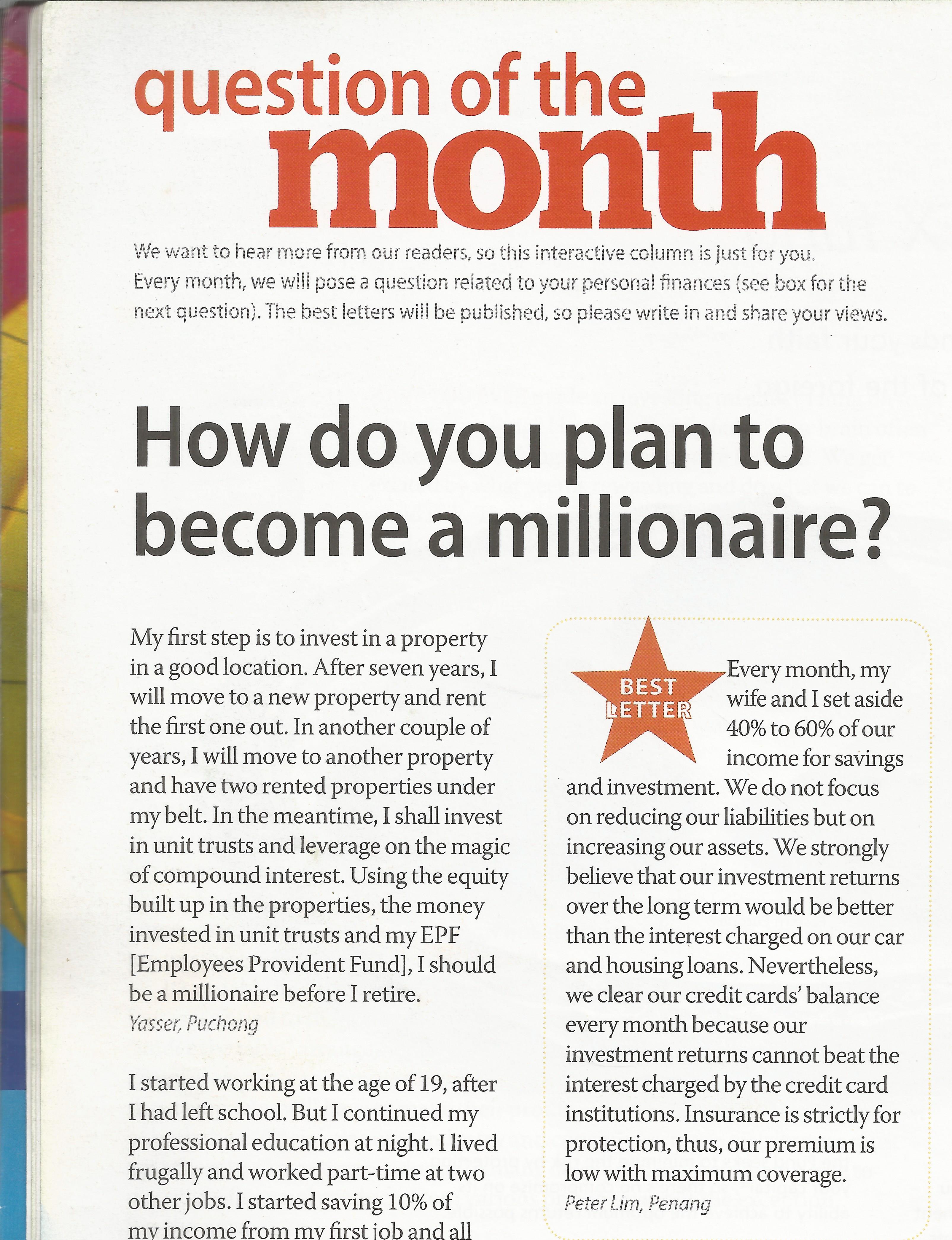 Question of the month millionaire